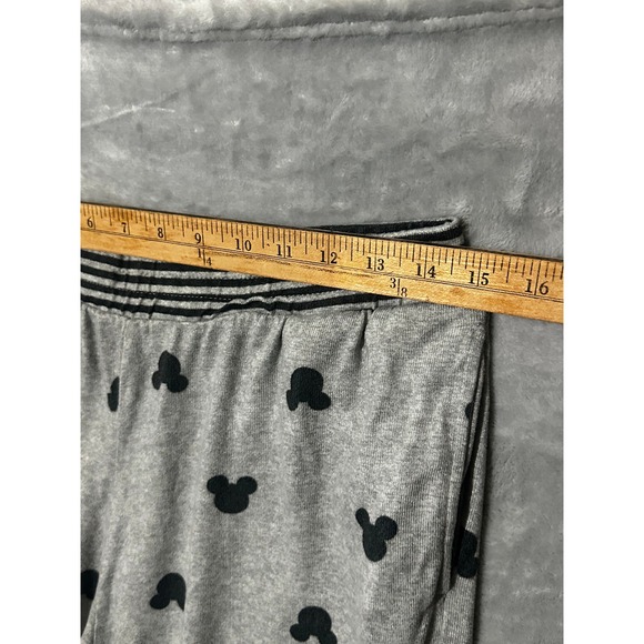 Disney Mickey Mouse Lounge Set Gray Black Pajamas 2 Piece Joggers Large - Picture 11 of 12